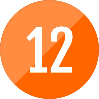 Number 12 icon. flat vector illustration