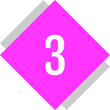 Number 3 icon. flat vector illustration