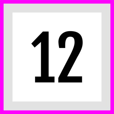 Number 12 icon. flat vector illustration