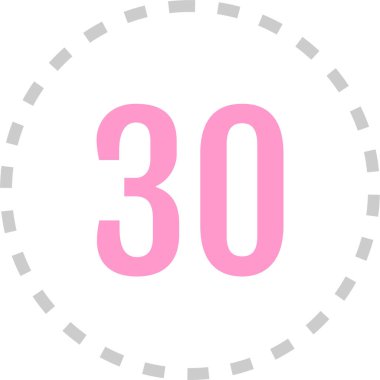 30 numaralı simge vektör illüstrasyonu