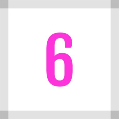 Number 6 icon. flat vector illustration