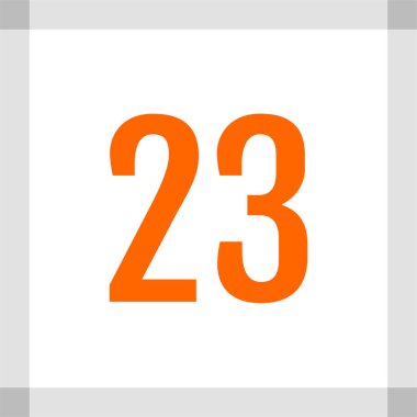 Number 23 icon. flat vector illustration