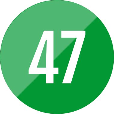 Number 47 icon. flat vector illustration