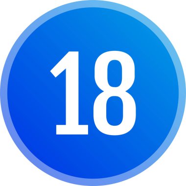 Number 18 icon. flat vector illustration