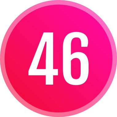 Number 46 icon. flat vector illustration