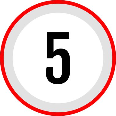 number 5 icon, vector illustration
