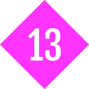 13 numaralı simge, vektör illüstrasyonu