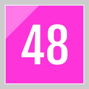 Number 48 icon. flat vector illustration