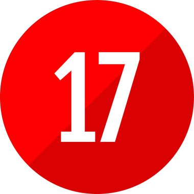 Number 17 icon. flat vector illustration