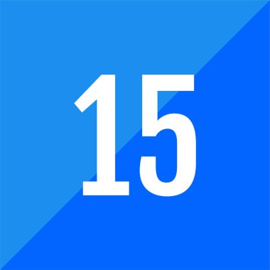 Number 15 icon. flat vector illustration