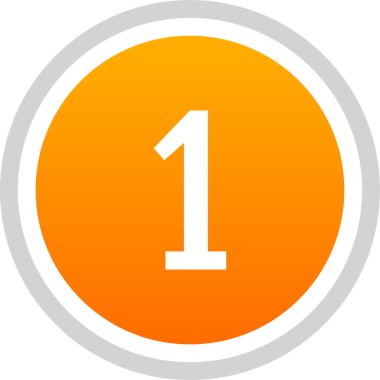 Number 1 icon. flat vector illustration