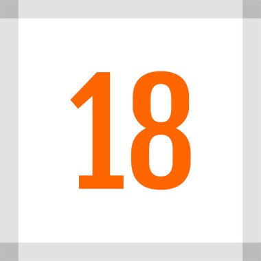 Number 18 icon. flat vector illustration