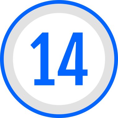 number 14 icon. flat vector illustration