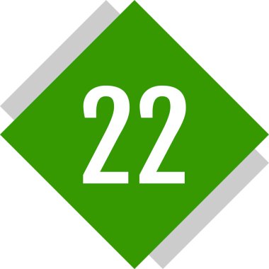 Number 22 icon. flat vector illustration