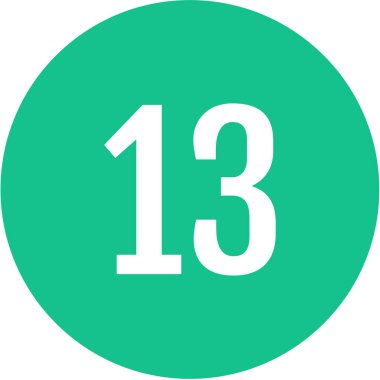 Number 13 icon. flat vector illustration