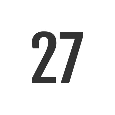 Number 27 icon. flat vector illustration
