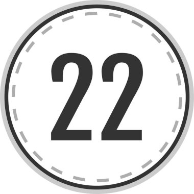 Number 22 icon. flat vector illustration