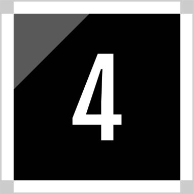 Number 4 icon. flat vector illustration