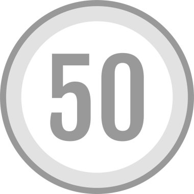 number 50, simple vector illustration 