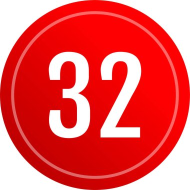 number 32 icon. flat vector illustration