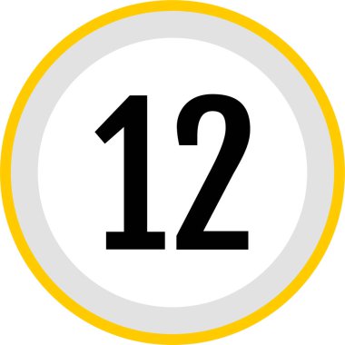Number 12 icon. flat vector illustration