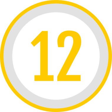 Number 12 icon. flat vector illustration