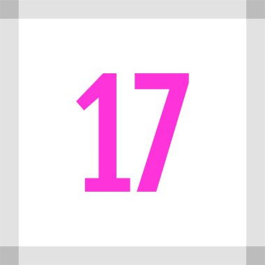 Number 17 icon. flat vector illustration