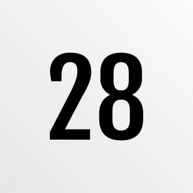 Number 28 icon. flat vector illustration