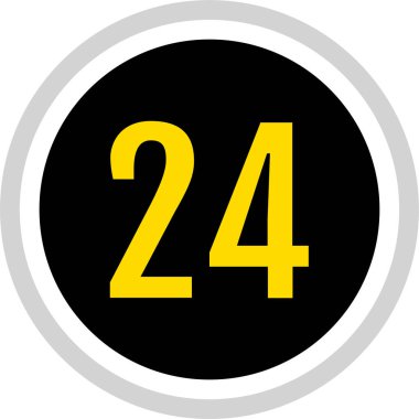 Number 24 icon. flat vector illustration