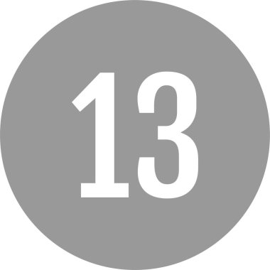 Number 13 icon. flat vector illustration