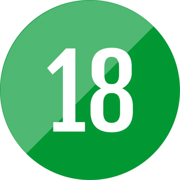 Number Eighteen Icon Vector Illustration — Stock Vector