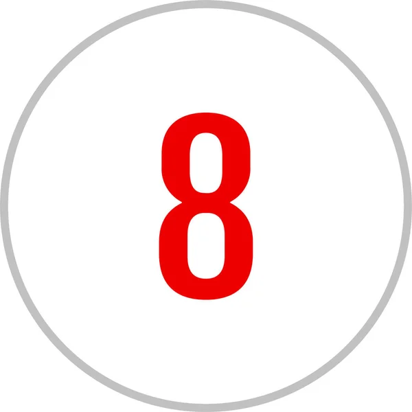 Icono Redondo Web Botón Con Número Número Simple Ocho — Archivo Imágenes Vectoriales