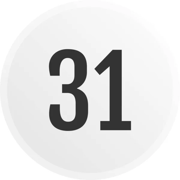 31番のアイコン ベクターイラスト — ストックベクタ