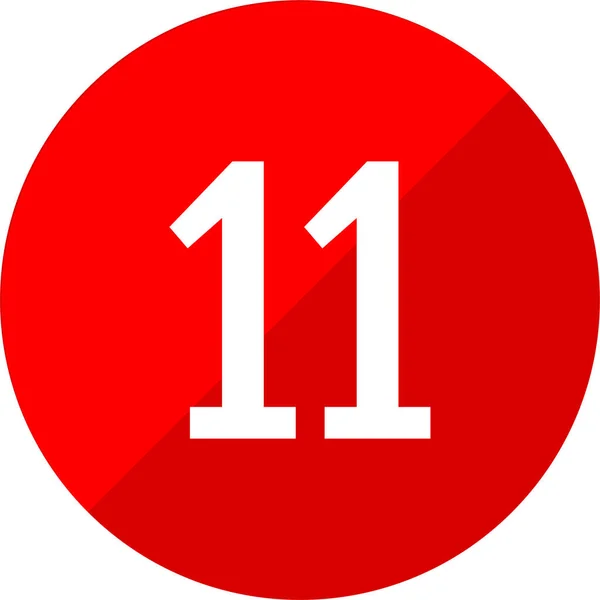 11番のアイコン 平面ベクトル図 — ストックベクタ