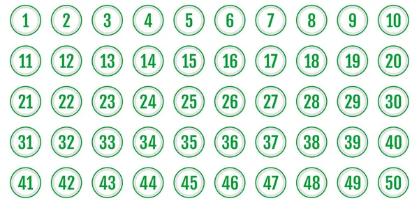 Set Icone Numero Numeri Illustrazione Vettoriale Piatta — Vettoriale Stock