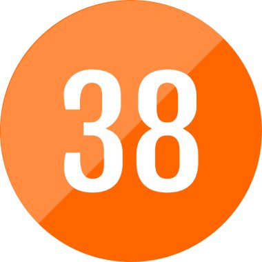 Number 38 icon. flat vector illustration