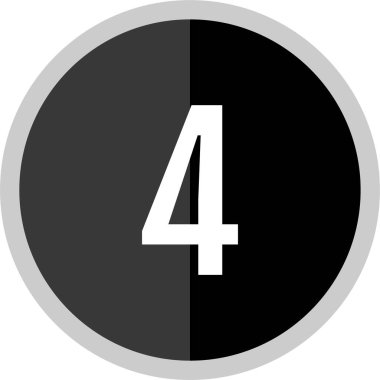 Number 4 icon. flat vector illustration