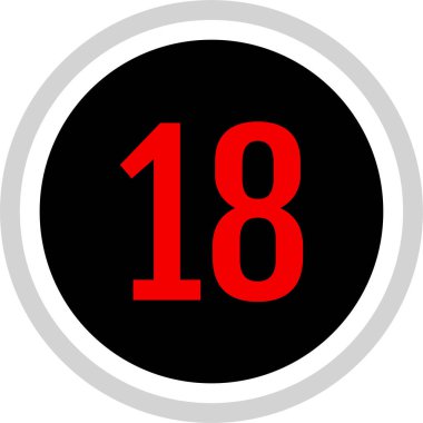 Number 18 icon. flat vector illustration