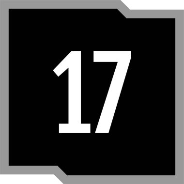 Number 17 icon. flat vector illustration