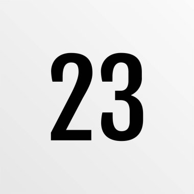 Number 23 icon. flat vector illustration