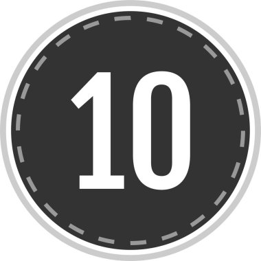 Number 10 icon. flat vector illustration