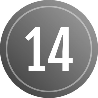number 14 icon. flat vector illustration