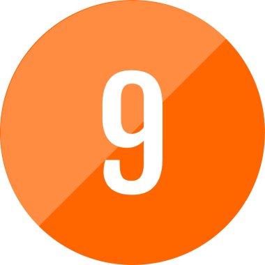 9 numaralı simge, vektör illüstrasyonu      