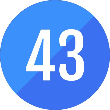 Number 43 icon. flat vector illustration