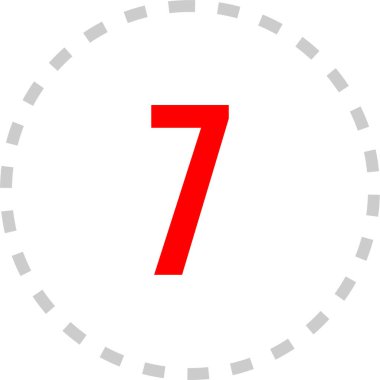 Number 7 icon. flat vector illustration