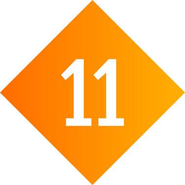 11 numaralı simge, vektör illüstrasyonu