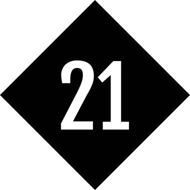 21 numaralı simge vektör illüstrasyonu