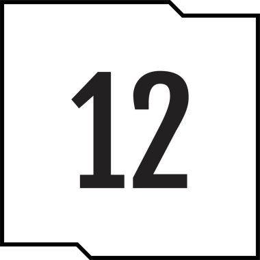 Number 12 icon. flat vector illustration