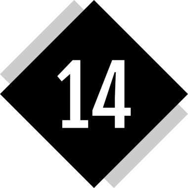 number 14 icon. flat vector illustration
