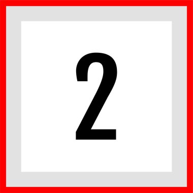 düz ağ düğmesi 2, iki numaranın basit bir gösterimi